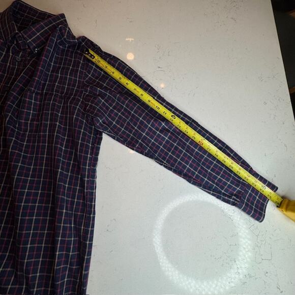 Allen Oneil Sz X-Large Blue Plaid Long Sleeve Button Up Shirt - Picture 10 of 13